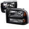 Spec-D Tuning 99-04 Ford F250 1 Piece Black Euro Headlights 2LH-F250991PCJM-ABM - alternate 1